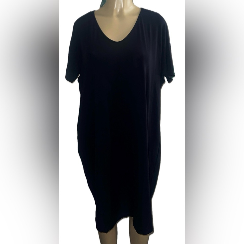 Wolford Pure Cut Oversized T-Shirt Dress – Minimalist V-Neck Black Small